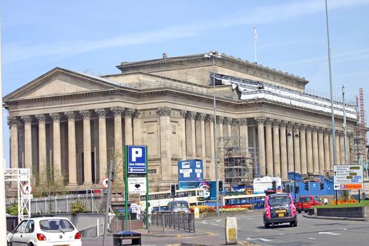 St Georges Hall and Traffic in Liverpool UK