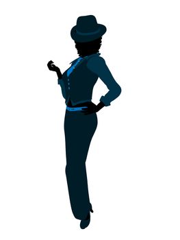 African american female jazz dancer illustration silhouette on a white background