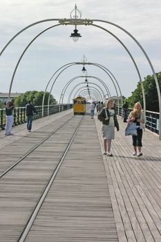 Tourists on Southport Pier UK