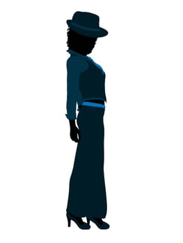 African american female jazz dancer illustration silhouette on a white background