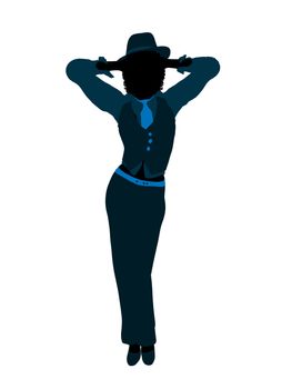 African american female jazz dancer illustration silhouette on a white background