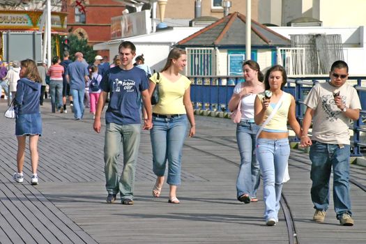 Tourists on Seaside Pier