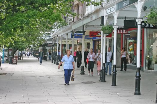Tourists and Shoppers in Lord Street Southport UK