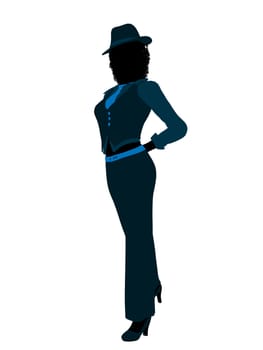 African american female jazz dancer illustration silhouette on a white background