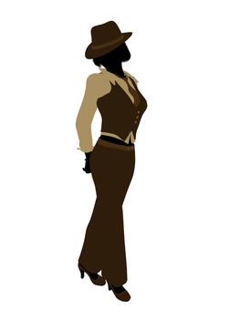 Female jazz dancer illustration silhouette on a white background