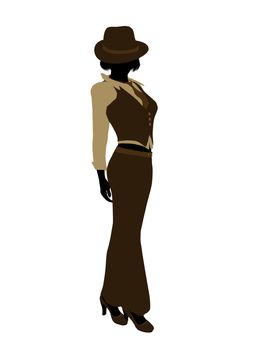 Female jazz dancer illustration silhouette on a white background