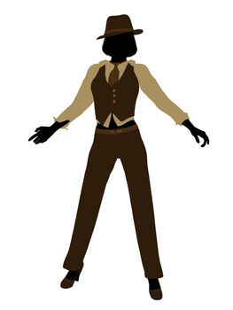 Female jazz dancer illustration silhouette on a white background