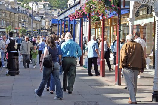 Tourists and Shoppers in Llandudno North Wales UK
