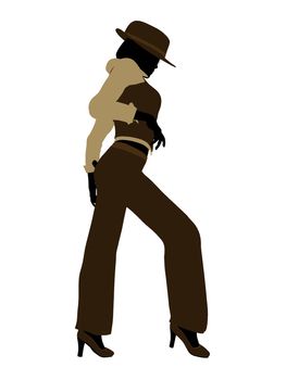 Female jazz dancer illustration silhouette on a white background