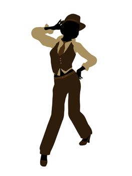 Female jazz dancer illustration silhouette on a white background