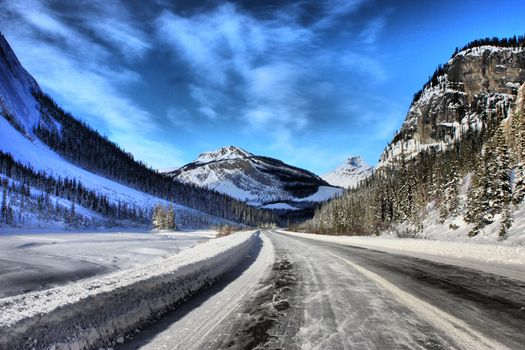 view of the Columbia Icefields Parkway