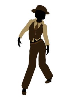 Female jazz dancer illustration silhouette on a white background