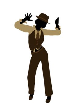 Female jazz dancer illustration silhouette on a white background