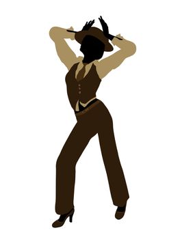 Female jazz dancer illustration silhouette on a white background