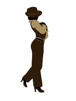 Female jazz dancer illustration silhouette on a white background