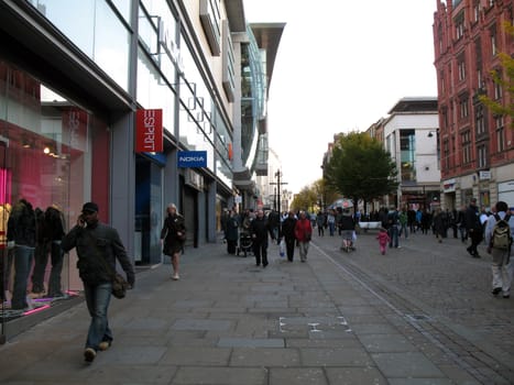 Shoppers in Manchester England on 7 November 2008