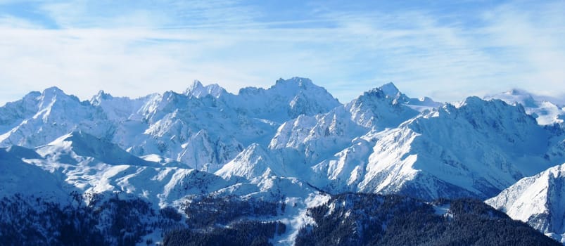 Tops of mountains in the Alps