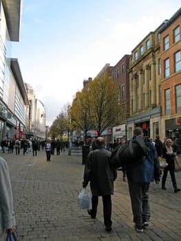 Shoppers in Manchester England on 7 November 2008