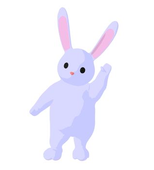 White baby bunny on a white background