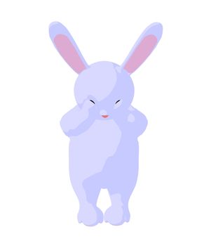 White baby bunny on a white background