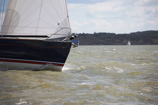 Yacht sailing on the solent