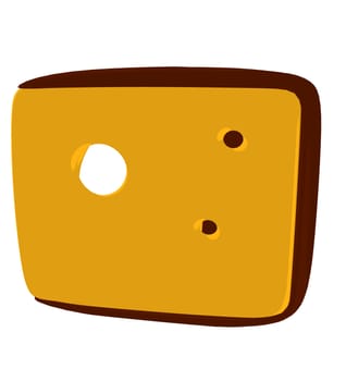 Cheese slices silhouette illustration on a white background