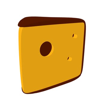 Cheese slices silhouette illustration on a white background