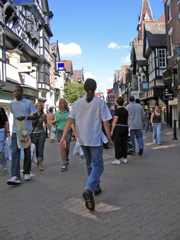 Shoppers in Chester