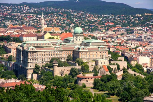 view of Buda castle, Budapest, Hungary from Citadel 
