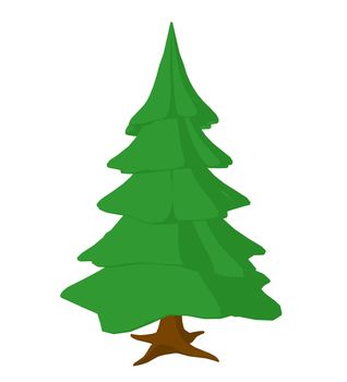 Cartoon tree on a white background