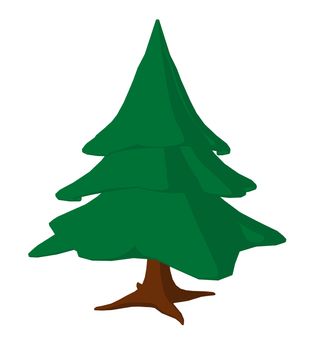 Cartoon tree on a white background