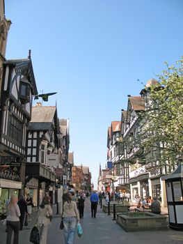 Shoppers in Chester England UK