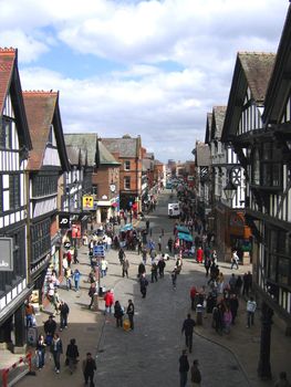 Shoppers in Chester England