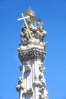 shot of Holy trinity column in Budapest, Hungary