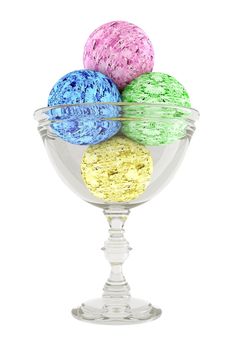 The image of ice cream on a white background