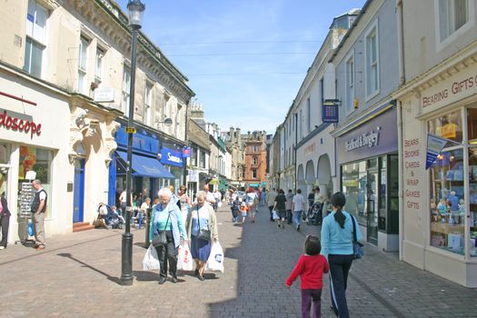 Shoppers and Tourists in Ayr Scotland UK