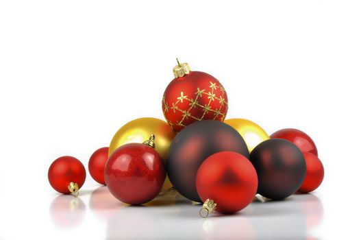 Colorful Christmas balls on a white background