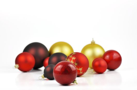 Colorful Christmas balls on a white background