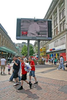 Shoppers in Pedestrianised Street Liverpool UK England