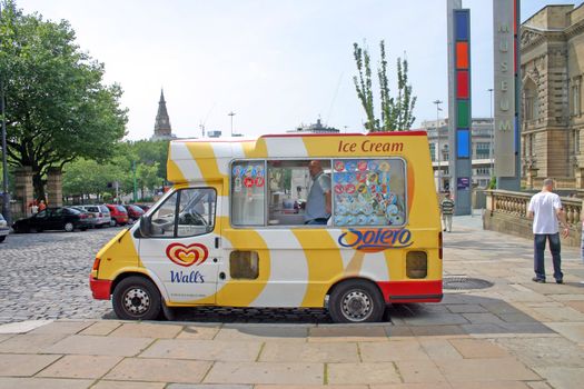 Ice Cream Van Outside Liverpool Museum UK