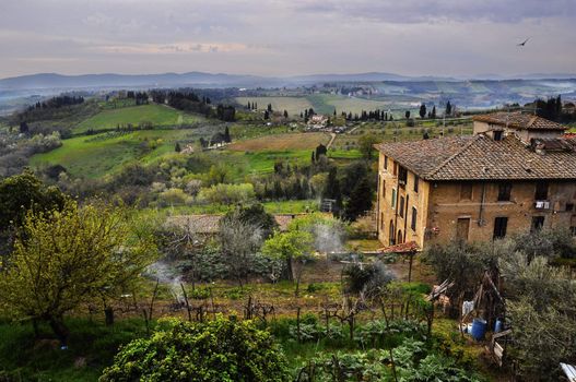 Typical Tuscany landscape in spring