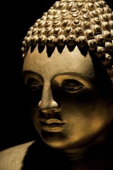 Golden Buddha statue, portrait photography