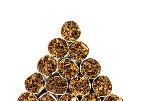 Stack of cigarettes, macro photography