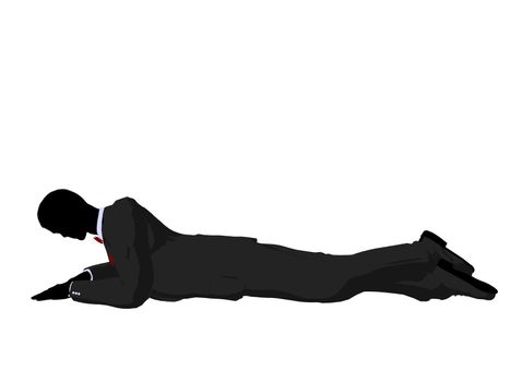 Man dressed in a tuxedo silhouette illustration on a white background