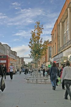 Shoppers in Exeter City Centre Devon UK England