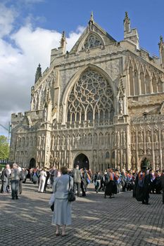 Graduation Ceremony Outside Exeter Cathedral in Devon England