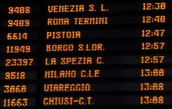 Timetable train timetable in Italy