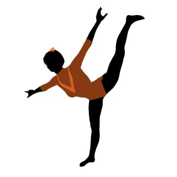 Female gymnast art illustration silhouette on a white background