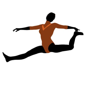 Female gymnast art illustration silhouette on a white background