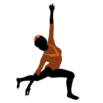 Female gymnast art illustration silhouette on a white background